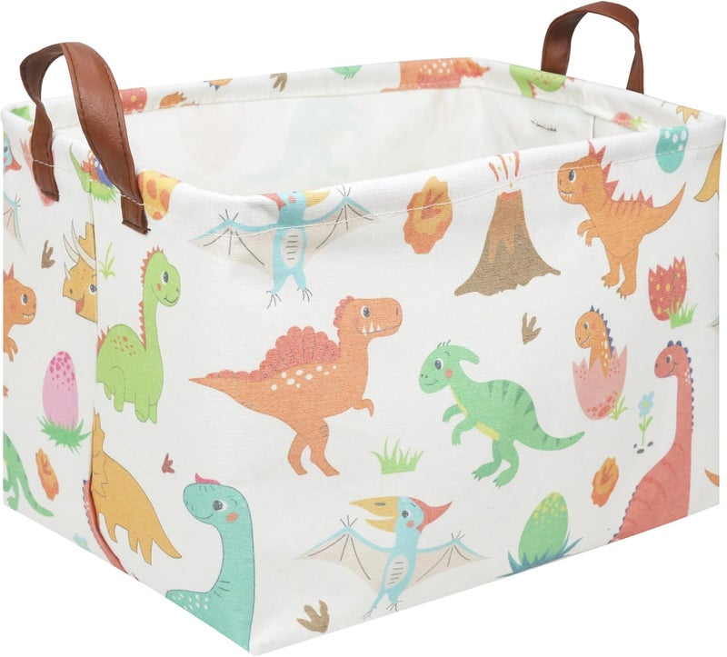 FXOCSHE Rectangular Dinosaur Basket,Waterproof kids toy storage box bedroom,Dinosaur Storage Box,kids laundry Basket,Room Decor,Nursery Hamper,Gift Baskets(Dinosaur) - Image 1